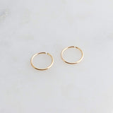 Gold Filled Small 8 mm Hoop Earrings 22 gauge