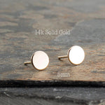 SOLID GOLD Stud Earrings with Shiny Finish 5 mm