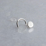 Sterling Silver Nose Screw Stud Hammered Disc 4 mm for the Right Side