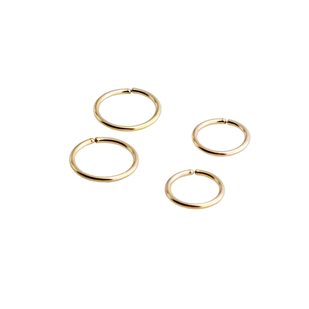22 GA Gold-Filled Hoop Earrings - 2 Pair Set (7 mm & 8 mm)