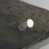 Sterling Silver Hammered Stud Earrings in Matte Side Hammered Finish