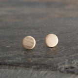 SOLID GOLD Stud Post Earrings with Matte Finish 5 mm