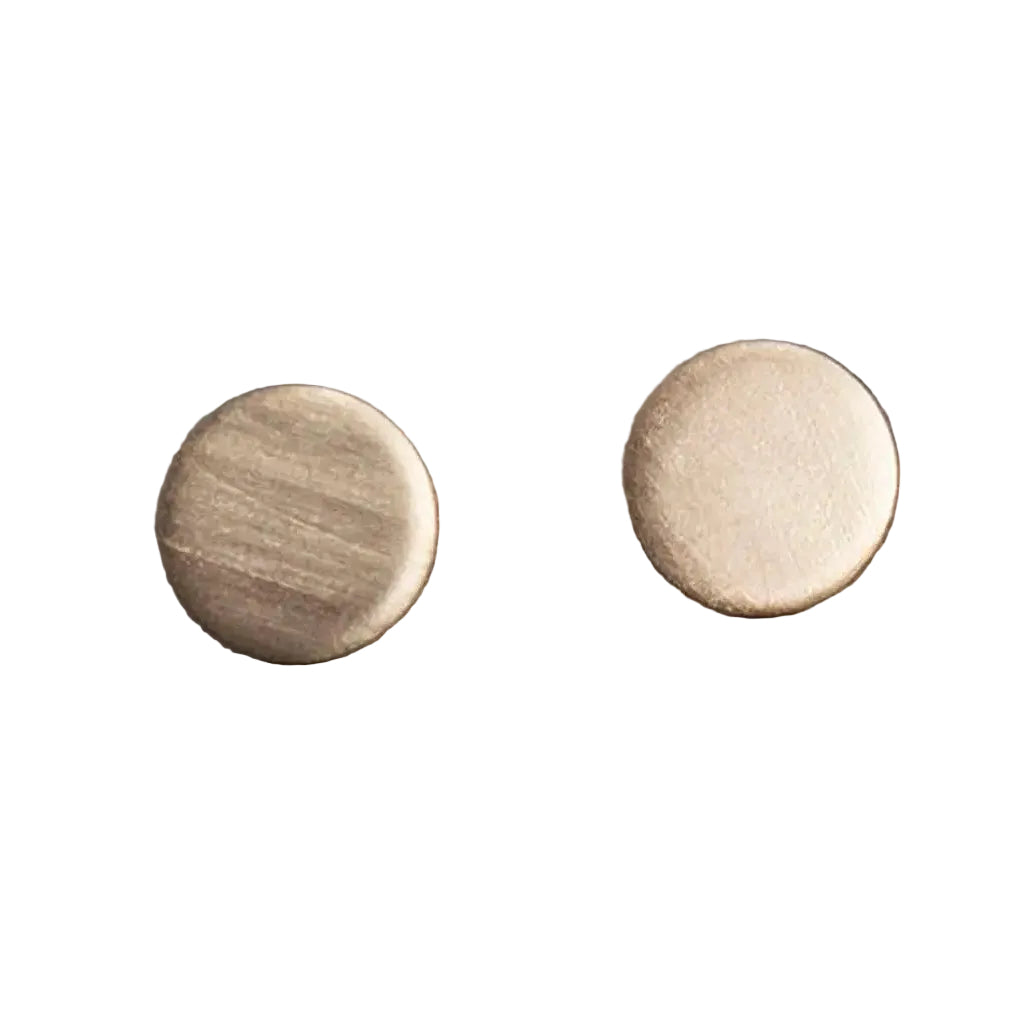 Solid Gold Matte Finish Stud Post Earrings (5mm)
