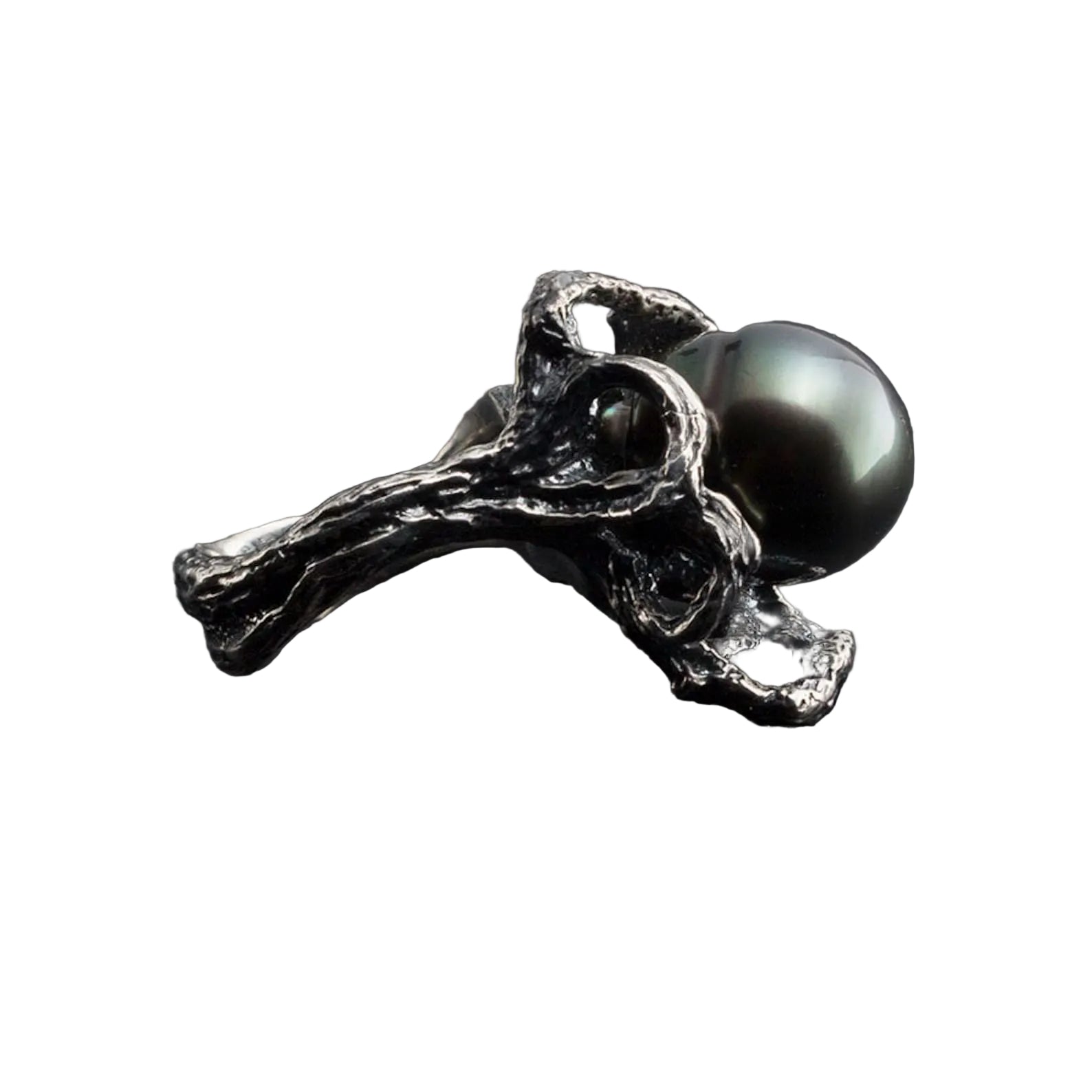 Sterling Silver Tahitian Pearl Statement Ring