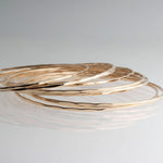 Gold Filled Stackable Slip On Bangles with Faceted Finish