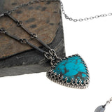 Sterling Silver Triangle Necklace with Turquoise