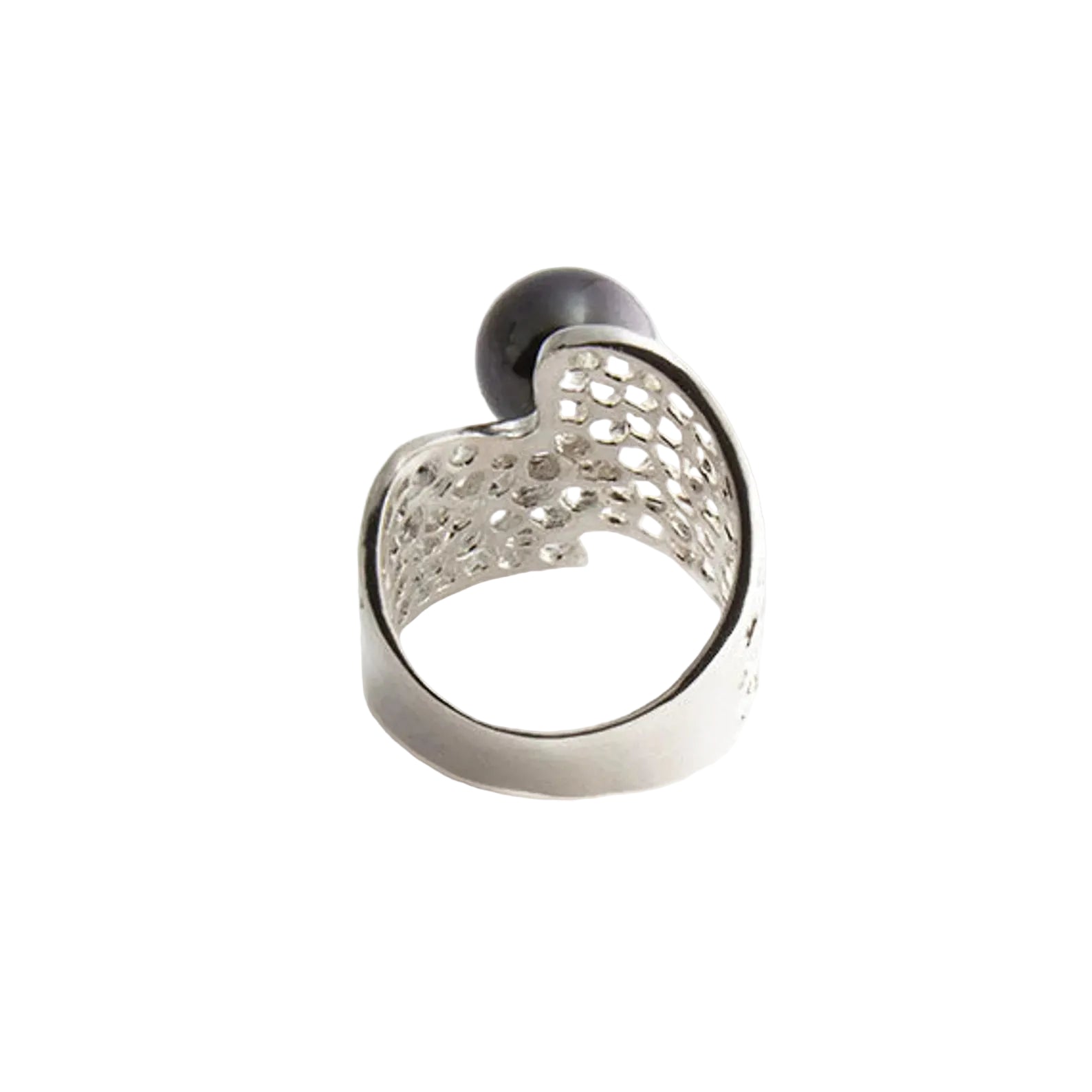 Sterling Silver Black Tahitian Pearl Ring