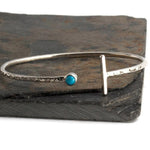 Sterling Silver Bracelet with Turquoise 3 mm