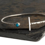 Sterling Silver Bracelet with Turquoise 3 mm