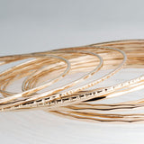Gold Filled Stackable Slip On Bangles with Faceted Finish