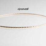 Gold Filled Stackable Slip On Bangles with Grooved Finish