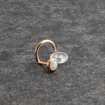 SOLID GOLD Nose Screw with Opal for the Left Side