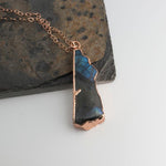 Sol and Venus Rose Gold Necklace with Large Labardorite Pendant