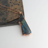 Sol and Venus Rose Gold Necklace with Large Labardorite Pendant