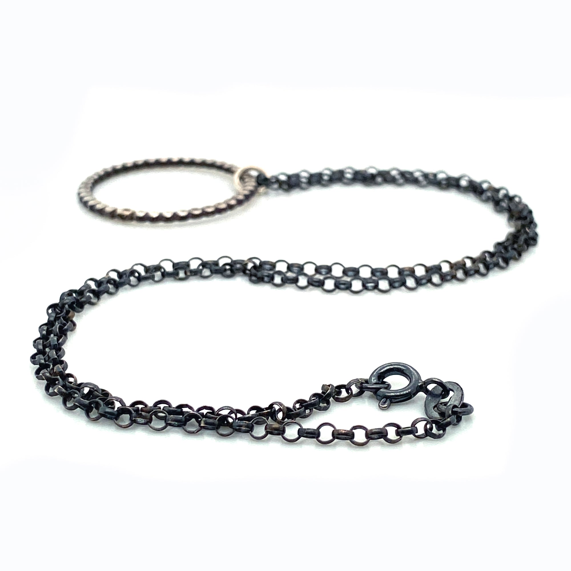 Sterling Silver Circle Pendant Necklace