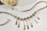 Sterling Silver and Gold Filled Necklace with Labradorite Stones