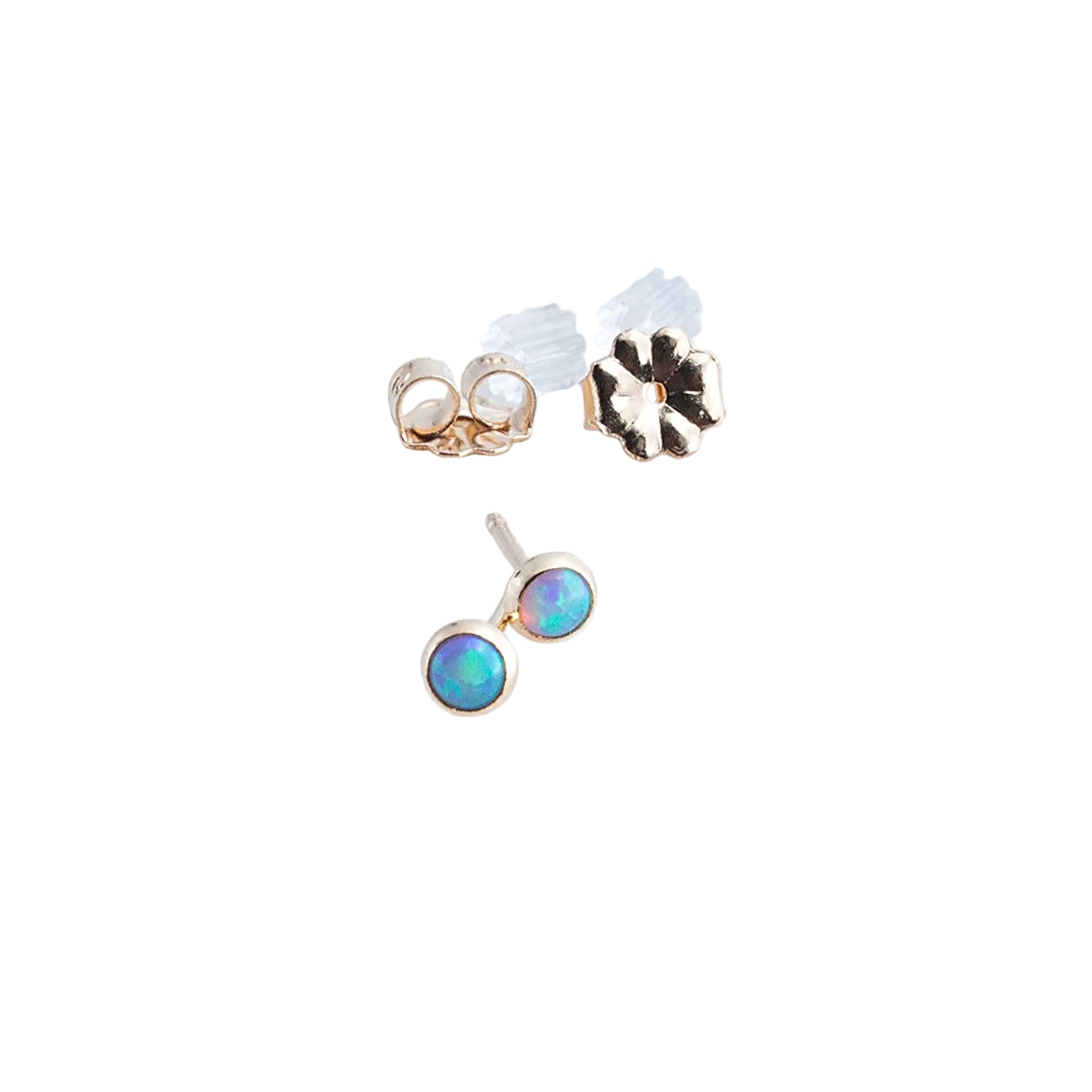 Gold-Filled Light Blue Tiny Stud Earrings