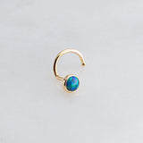 Gold Filled Nose Screw with Blue-Green Opal for the Left Side