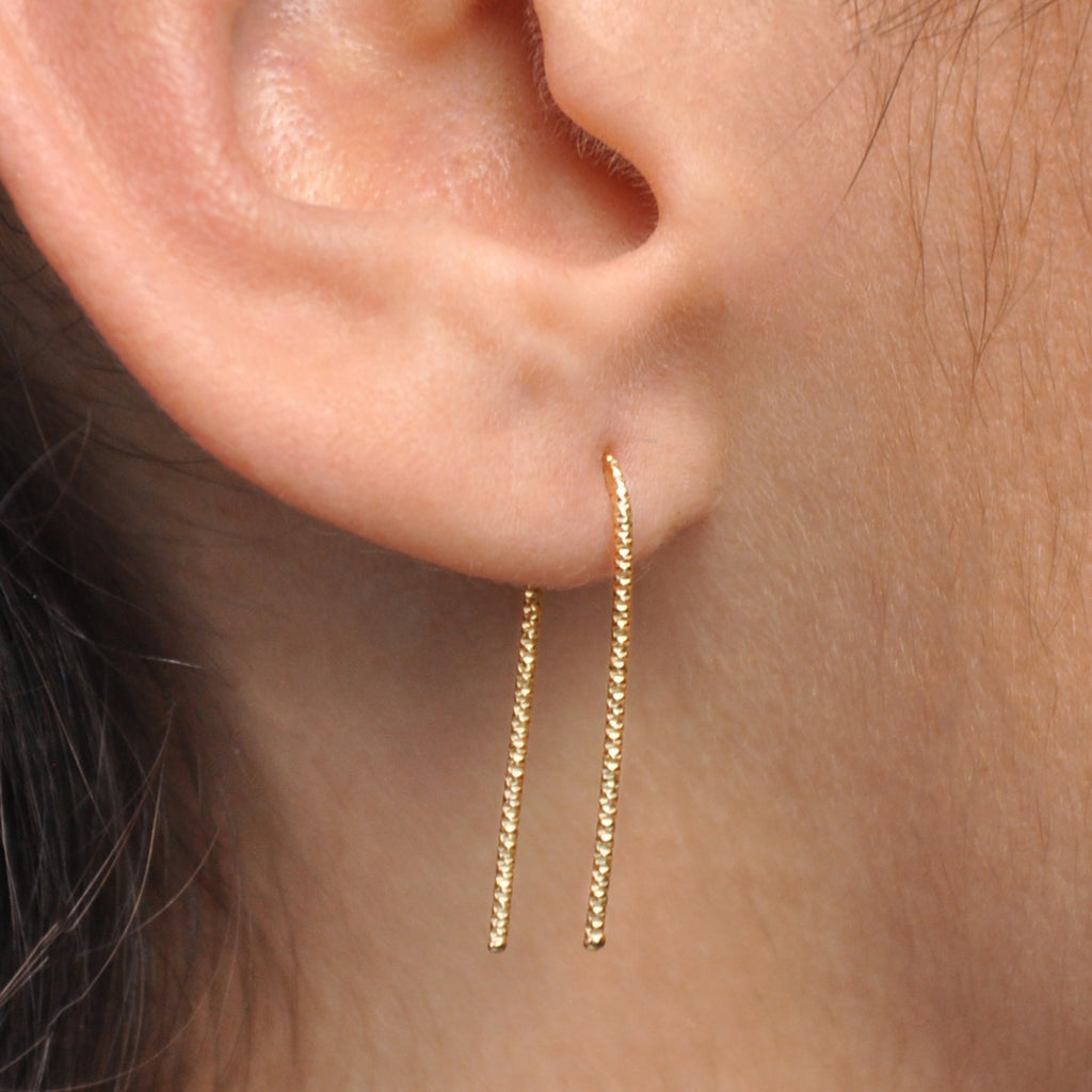 Diamond Cut U Arc Earrings