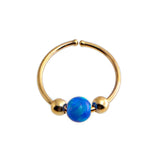 Sol and Venus 7mm Blue Opal Small Hoop Earrings - Effortless Style for Every Occasion