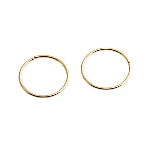 Gold Filled Small 11 mm Hoop Earrings 22 gauge