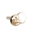 SOLID GOLD Stud Post Earrings with Hammered Finish 5 mm