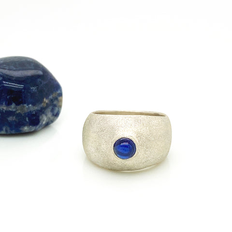 Sterling Silver Ring with Blue Sapphire