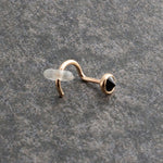 SOLID GOLD Nose Screw with Black Spinel for the Right Side