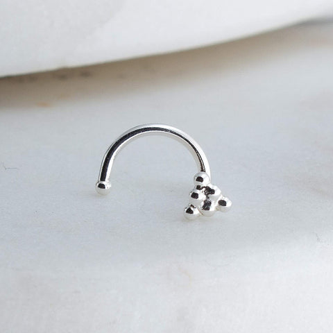 Sterling Silver Tiny Triangle Nose Screw for the Right Side