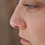 Sterling Silver Tiny Triangle Nose Screw for the Right Side