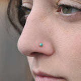 Gold Filled Nose Screw with Green Turquoise for the Right Side