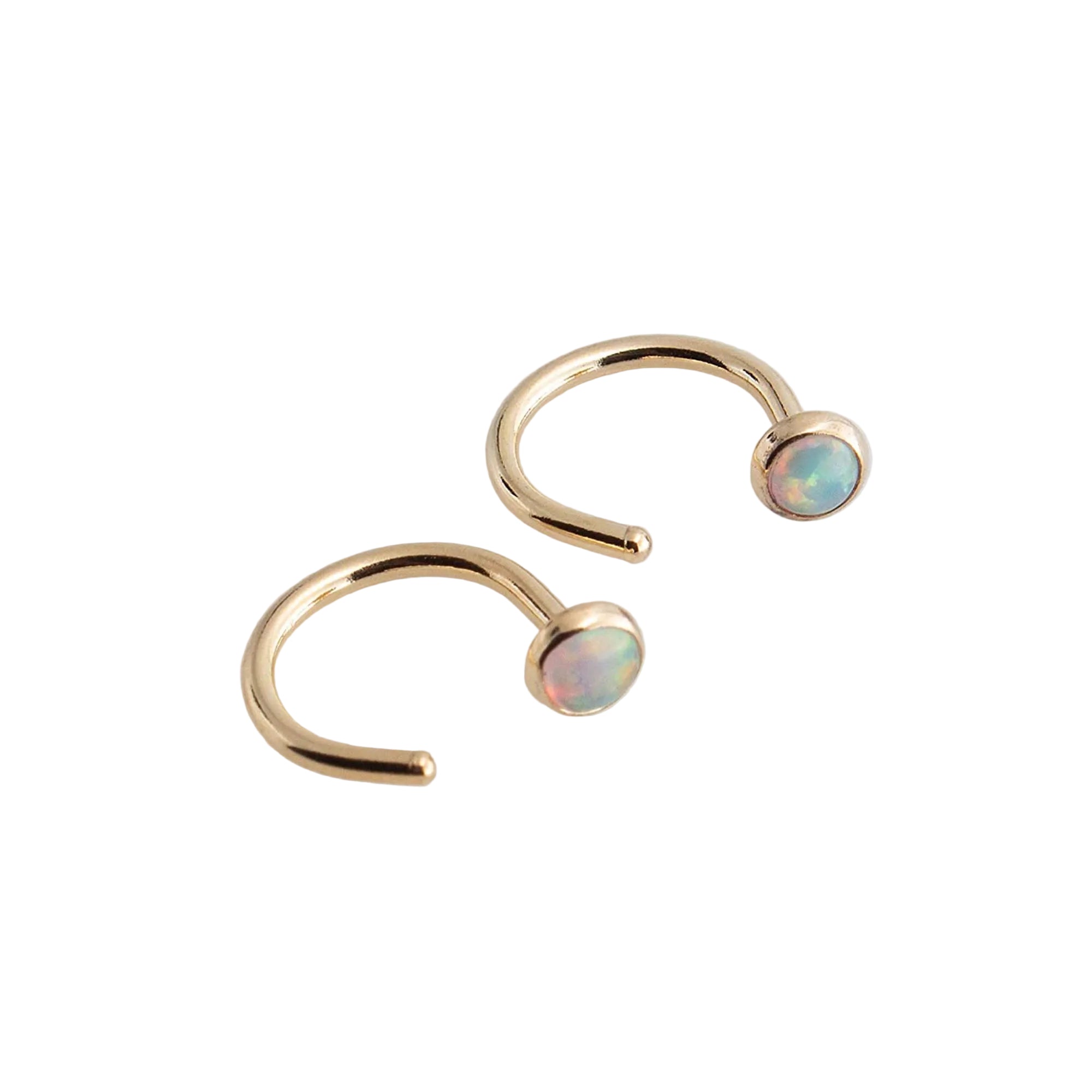 Gold-Filled Opal Small Hoop Earrings