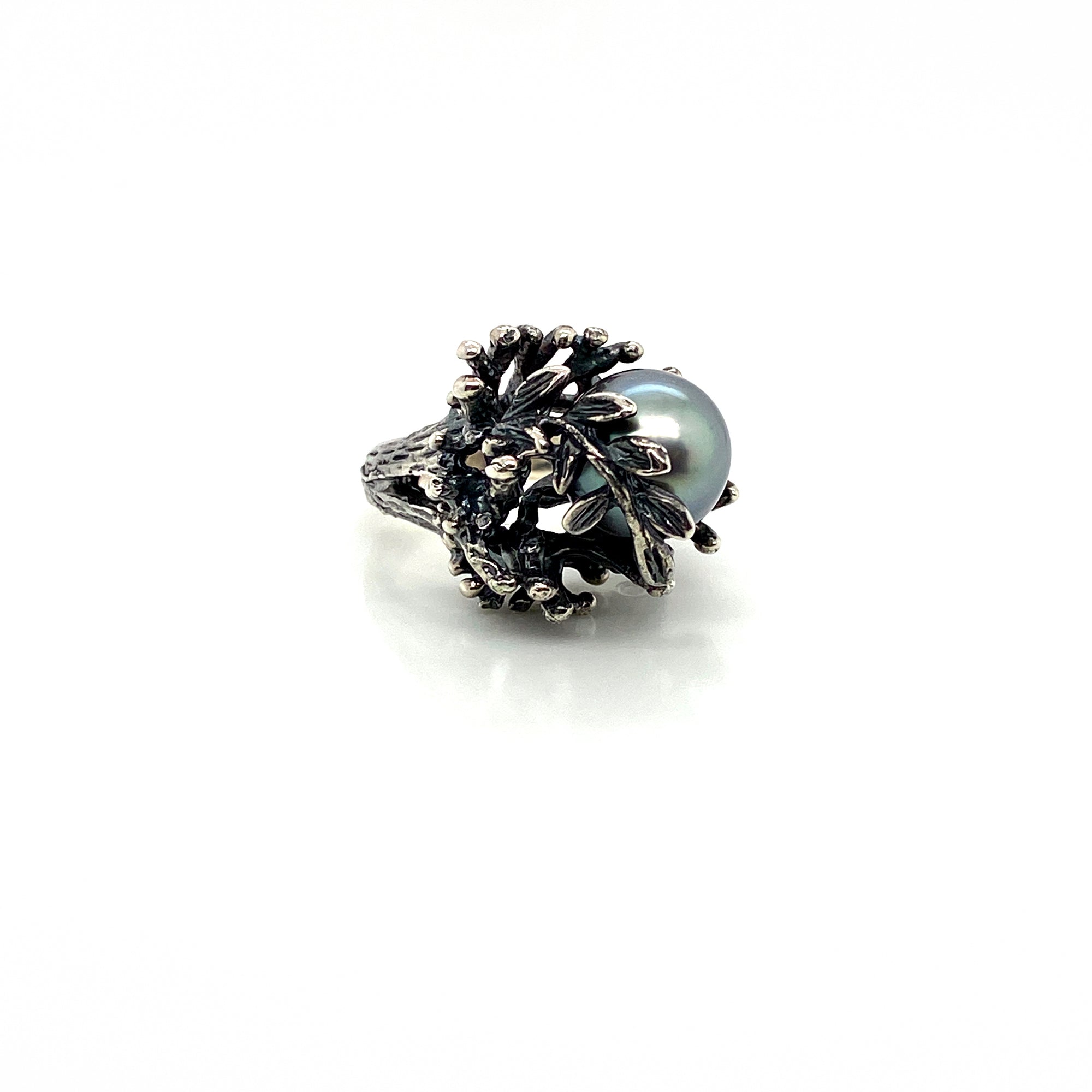 Sterling Silver Tahitian Pearl Solitaire Ring