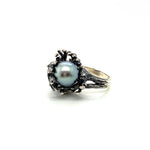 Sterling Silver Ring with Tahitian Saltwater Pearl