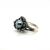 Sterling Silver Ring with Tahitian Saltwater Pearl