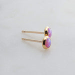 Gold Filled Stud Earrings with Pink Opal 4 mm