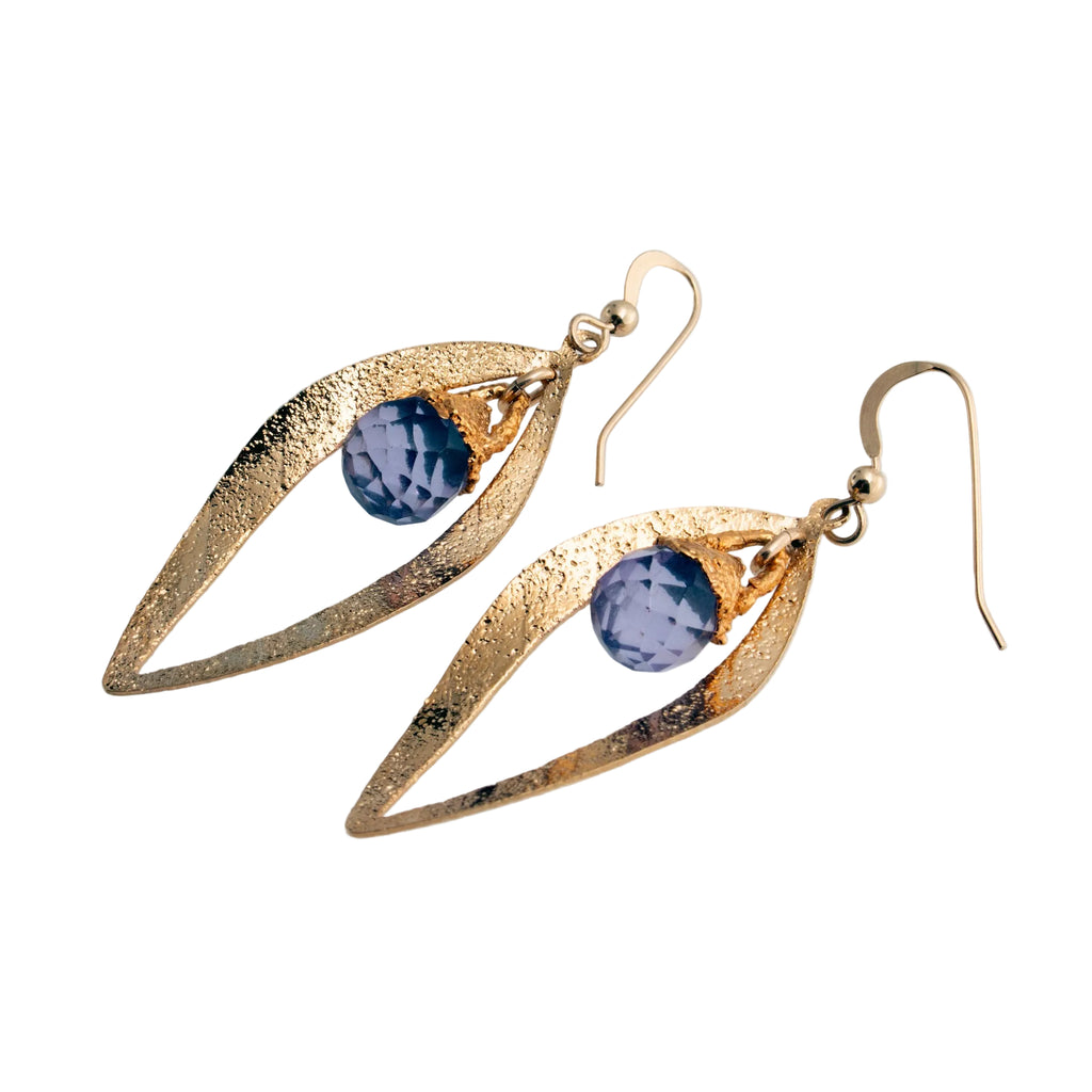14K Gold-Filled with Quartz Dangle Earrings
