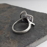 Sterling Silver Artisan Ring with Garnet