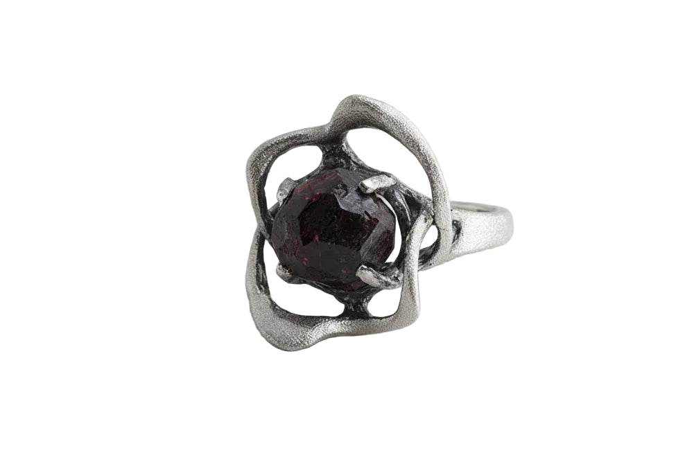 Sterling Silver Garnet Ring