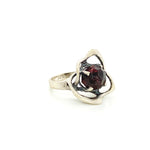 Sterling Silver Artisan Ring with Garnet