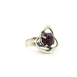 Sterling Silver Artisan Ring with Garnet