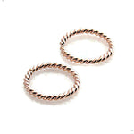 Rose Gold Filled Small Twisted 8 mm Hoop Earrings 18 gauge