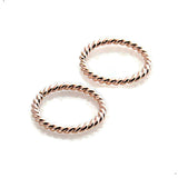 Rose Gold Filled Small Twisted 8 mm Hoop Earrings 18 gauge