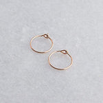 Rose Gold Filled Small 9 mm Hoop Earrings 22 gauge