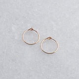 Rose Gold Filled Small 9 mm Hoop Earrings 22 gauge