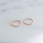 Rose Gold Filled Twisted 9 mm Hoop Earrings 18 gauge