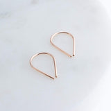 Sol and Venus Effortlessly Chic Thin Teardrop Huggie HoopsRose Gold Filled Earrings