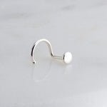 Sterling Silver Nose Screw Stud Disc 3 mm for the Right Side