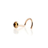 SOLID GOLD Nose Screw with Citrine for the Left Side