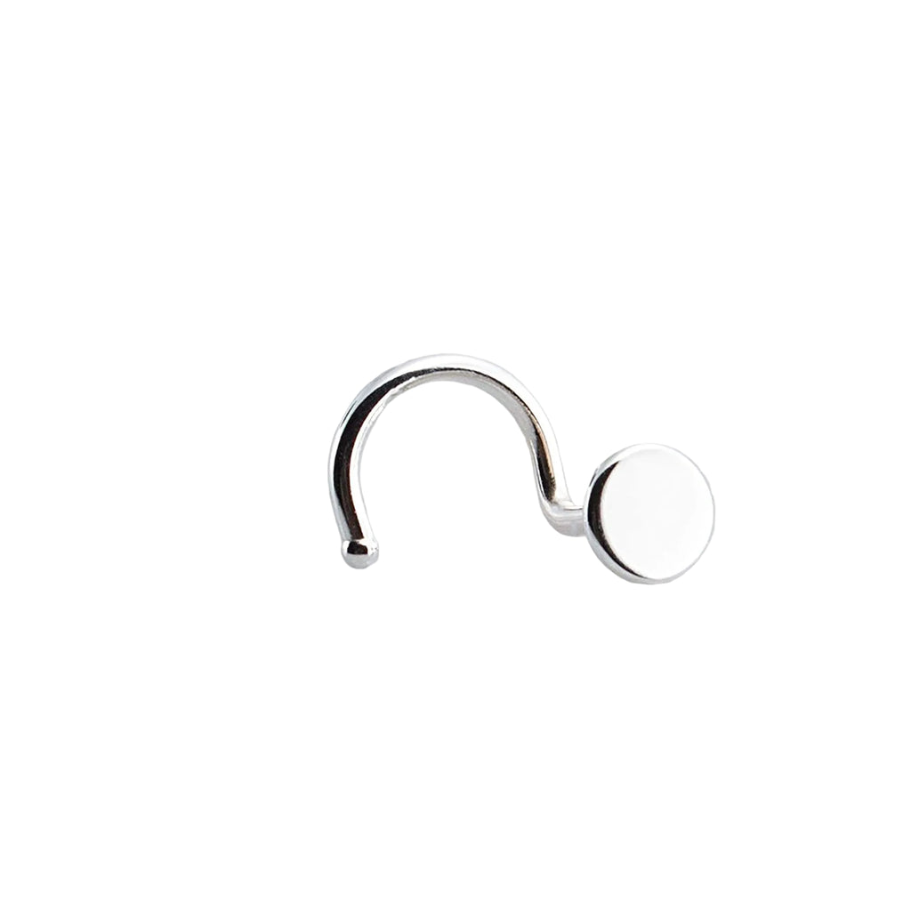 Sterling Silver Disc Nose Screw